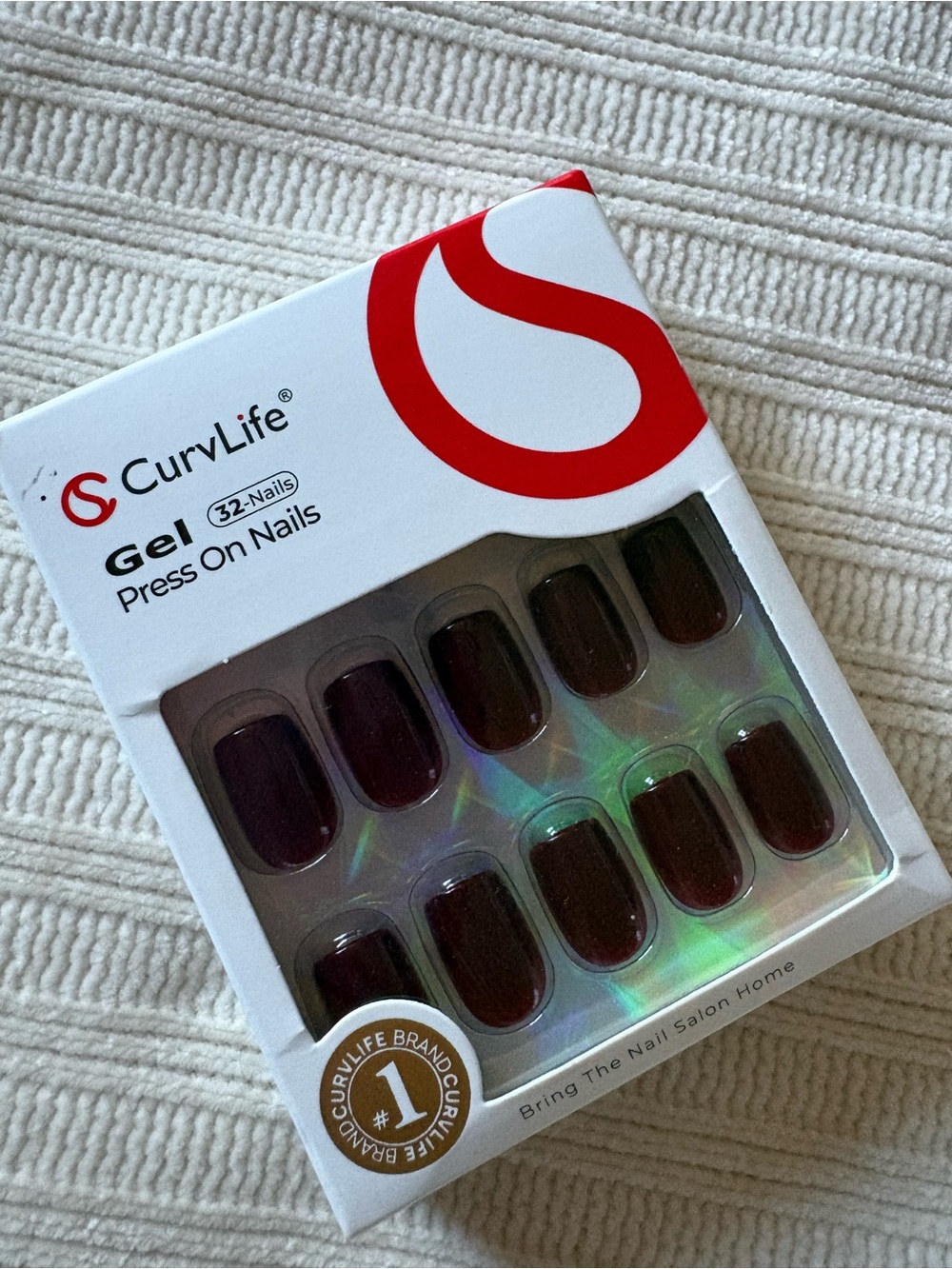 Curvlife Gel Press On Nails in Deep Burgundy - 32 Pack